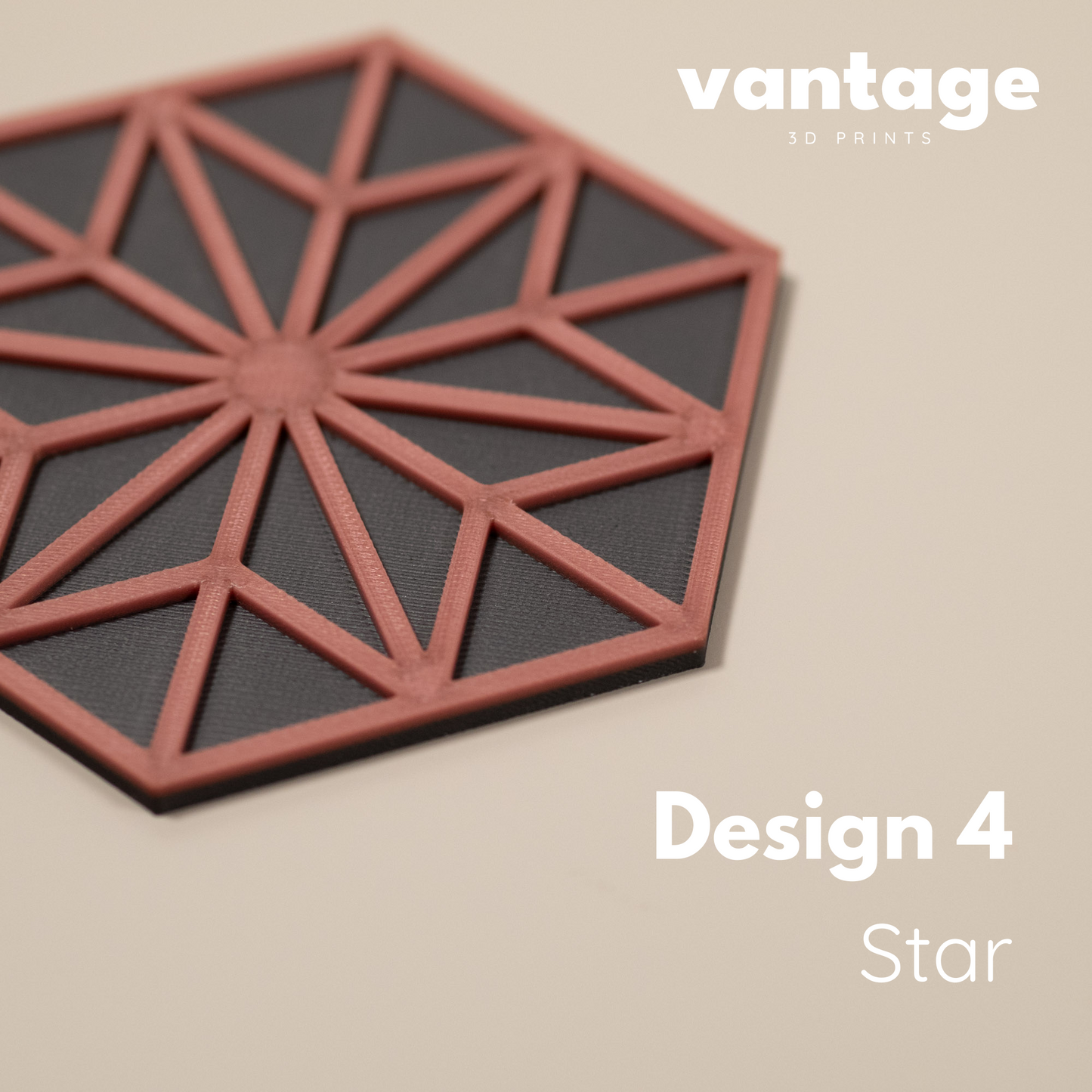 Copper Hexagonal Coasters - 4 or 8 pack - Copper/ Gunmetal Grey