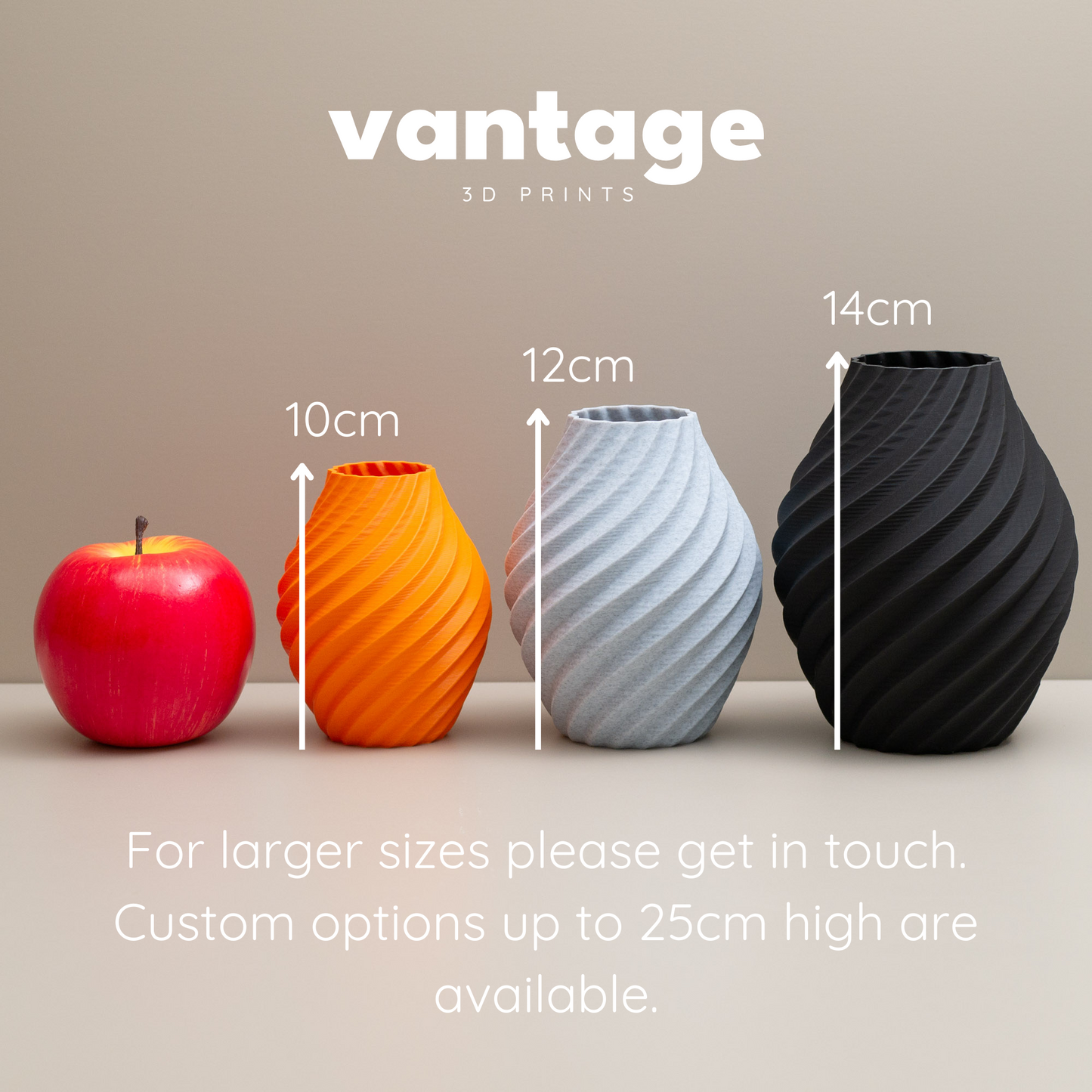 Black, Stone Effect Grey and Orange Swirl Decorative Ornament