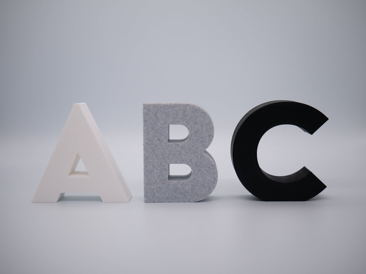 Personalised Decorative Letters Ornament - Black, White or Stone Effect - Vantage 3D Prints