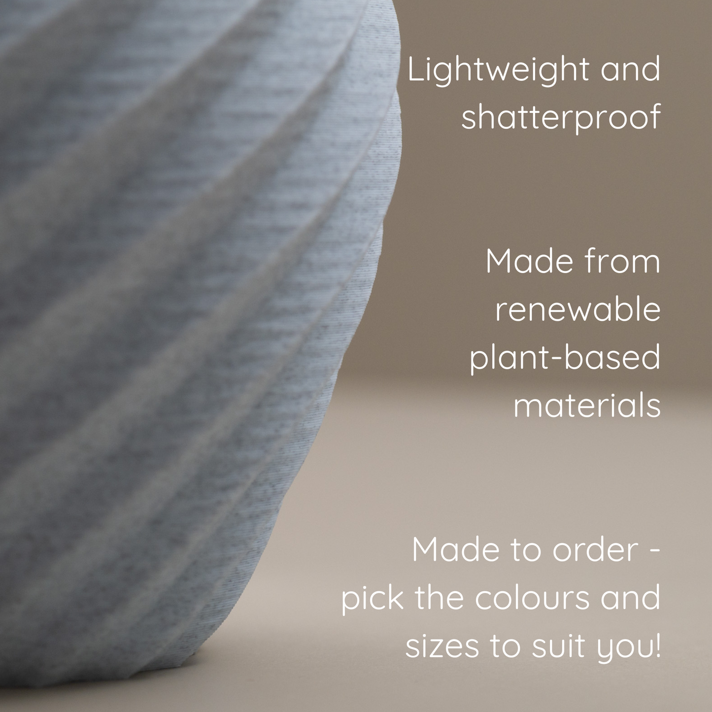 Stone Effect Grey Vase - Swirl Effect - Decorative 3D Print Ornament
