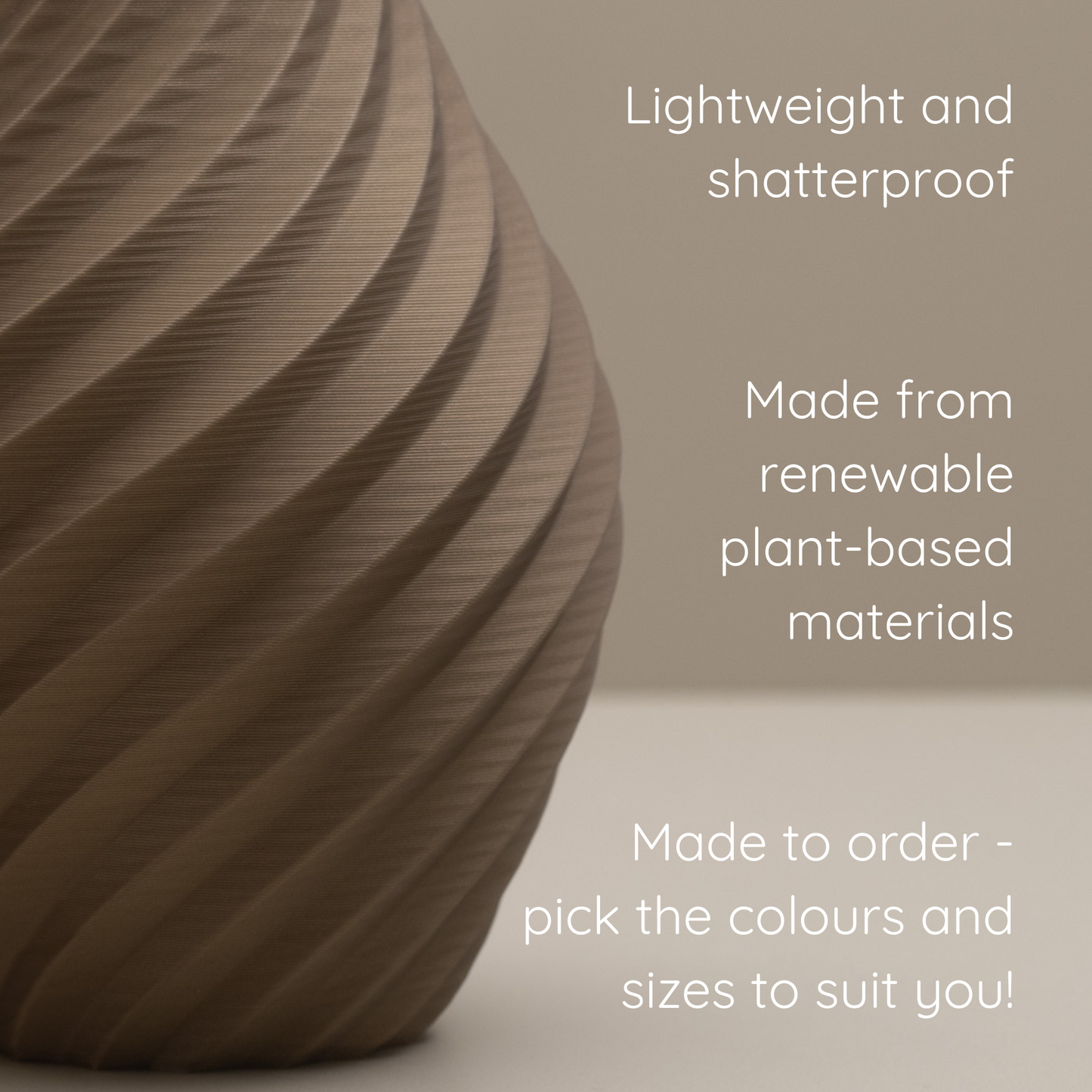 Yellow Vase - Swirl Effect - Decorative 3D Print Ornament