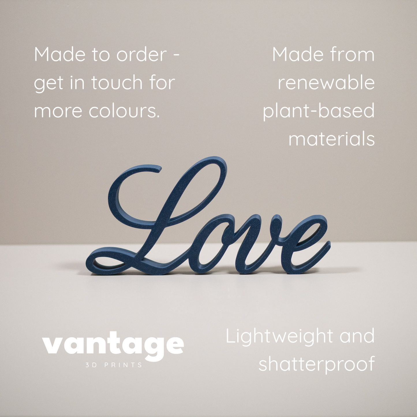 Love Ornament Freestanding Word Home Decor