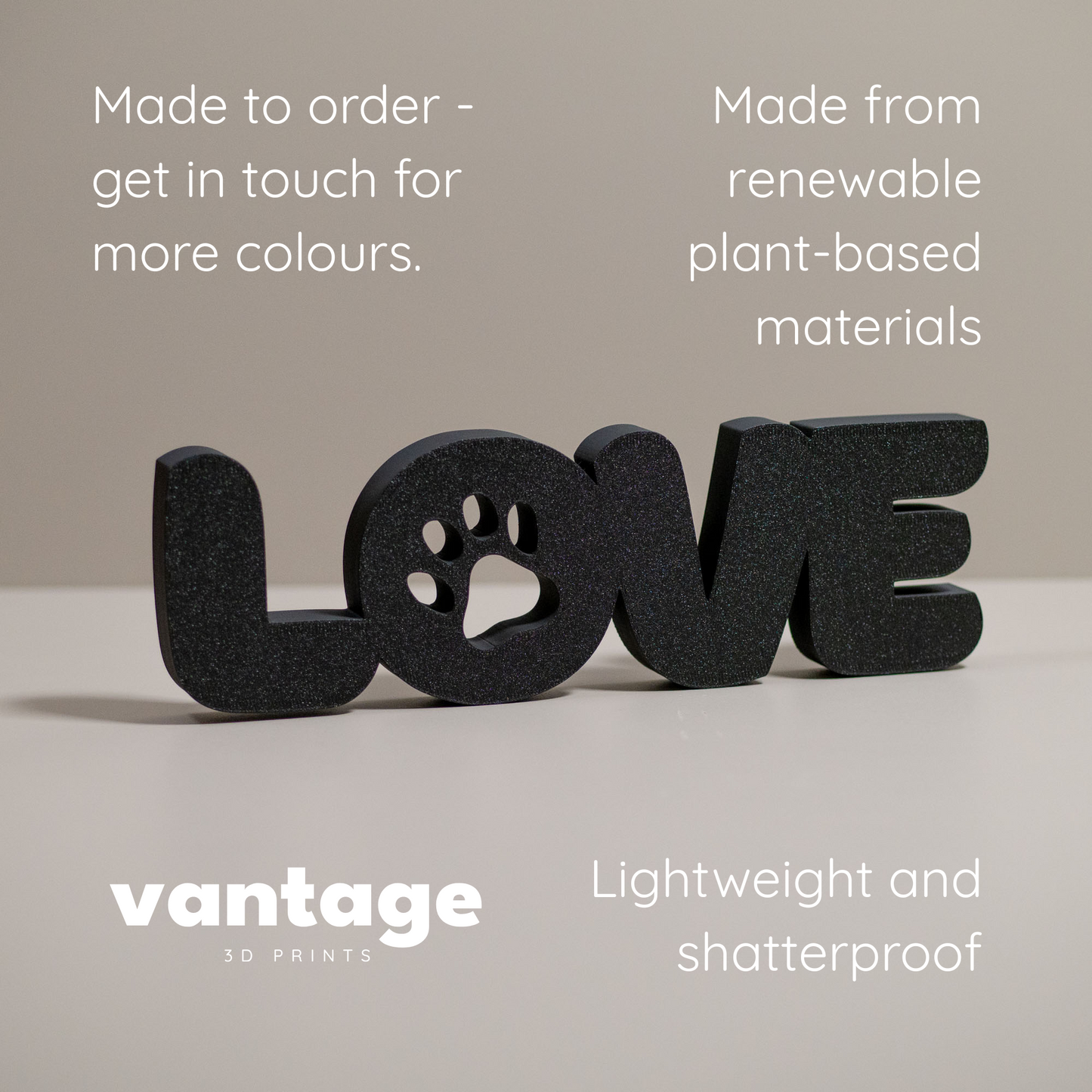 Pet Love Ornament Freestanding Word Home Decor
