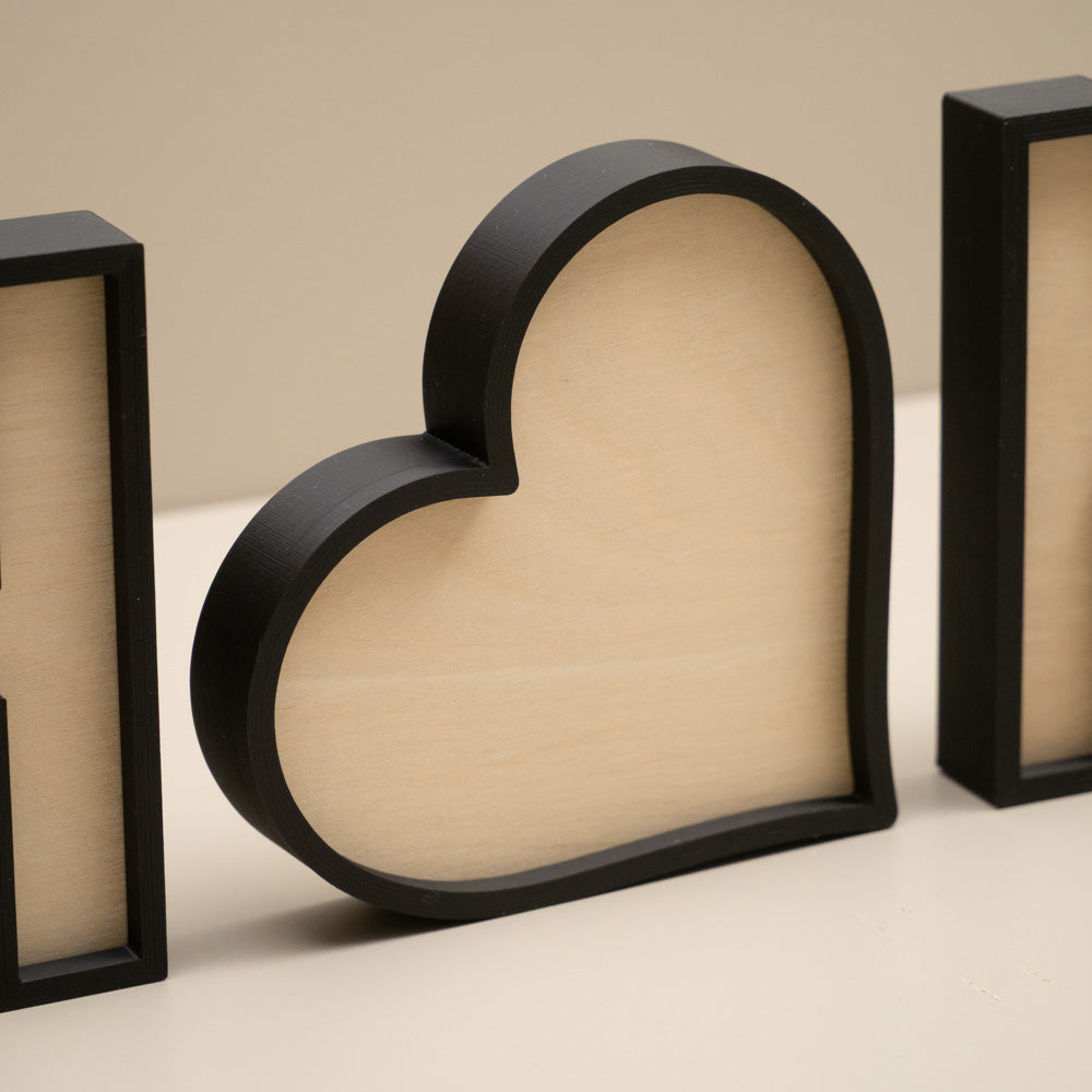 Wooden Home Decorative Letter Ornament With Love Heart