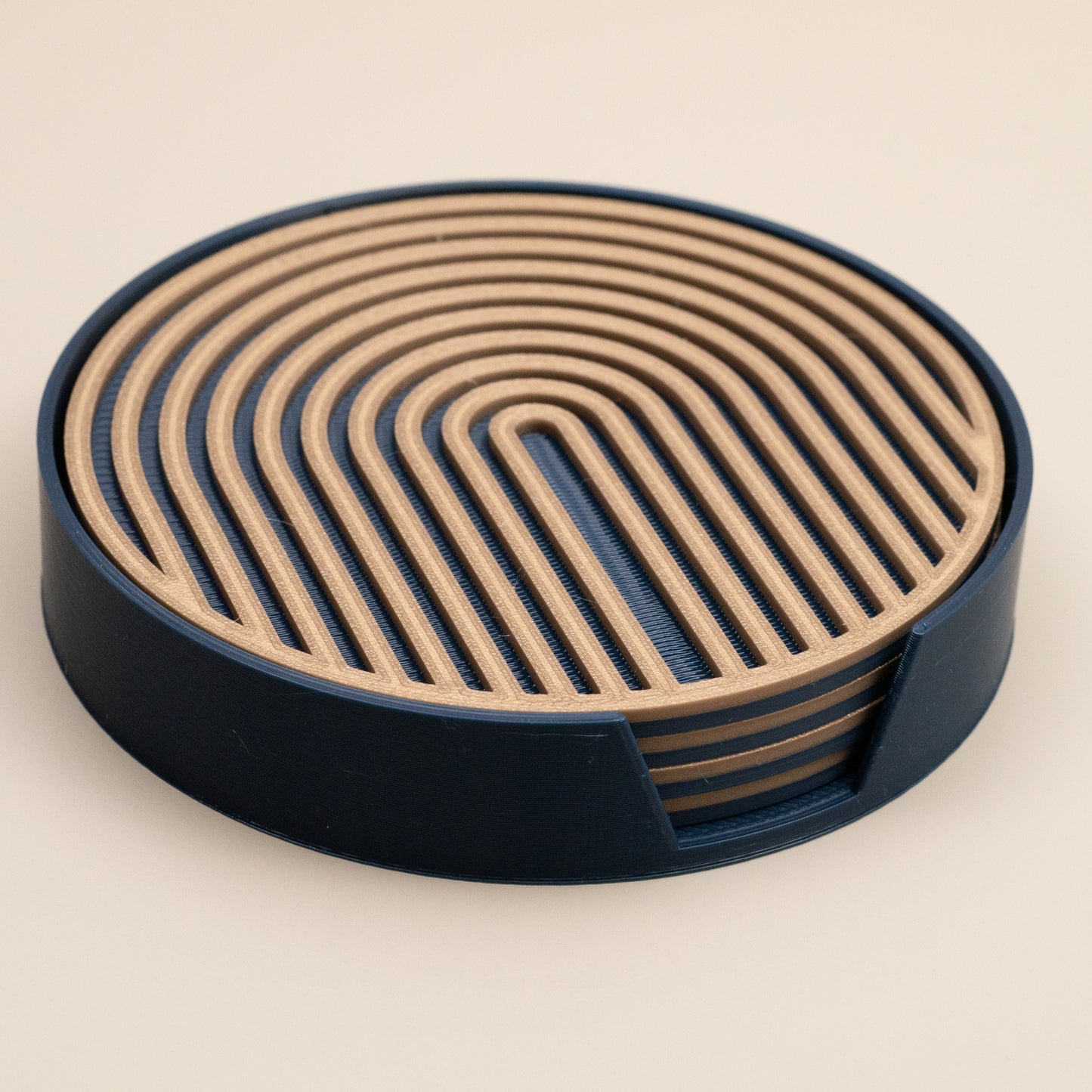 Circular Arch Coasters - 4 or 8 pack - Navy Blue/ Gold