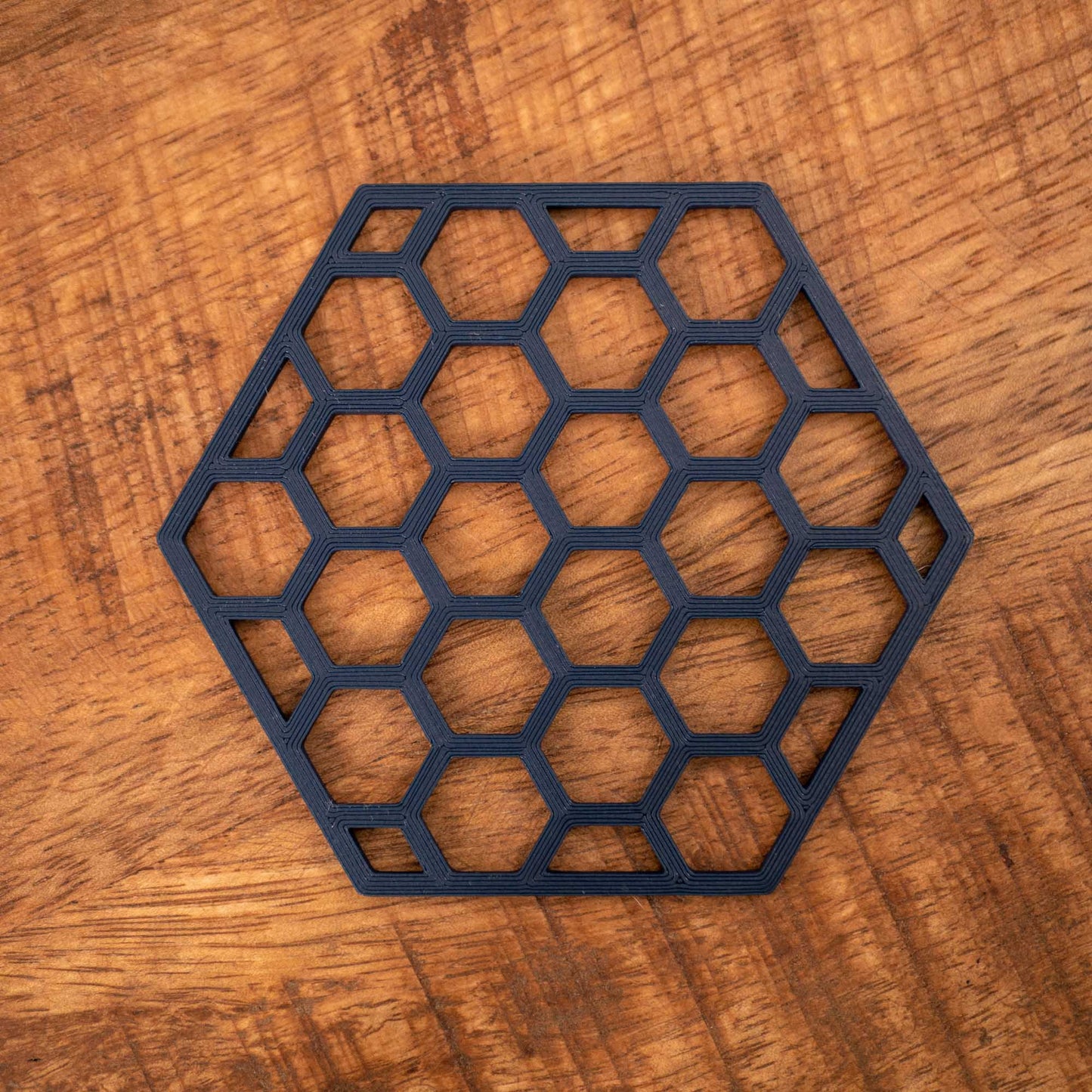 Geometric Honeycomb Pattern Coasters 4 or 8 pack - Navy Blue, Stone, Black and White - Vantage 3D Prints