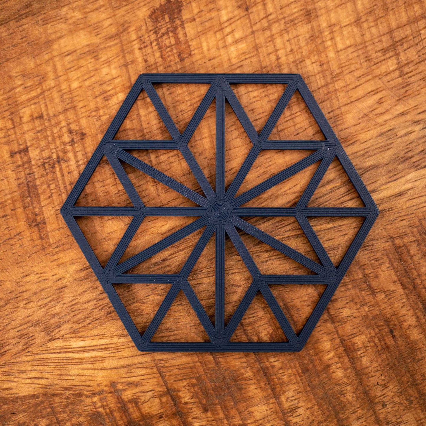 Geometric Star Pattern Coasters 4 or 8 pack - Navy Blue, Stone, Black and White - Vantage 3D Prints