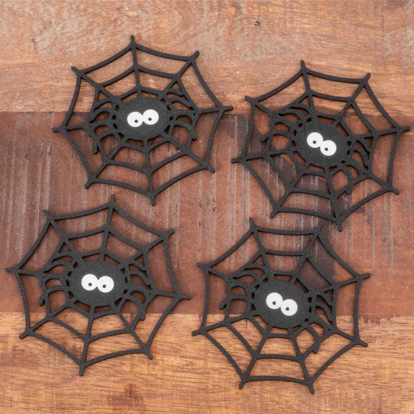 Halloween Coasters - Spider Web and Pumpkin Coasters 4 or 8 pack - Orange and black Halloween Display