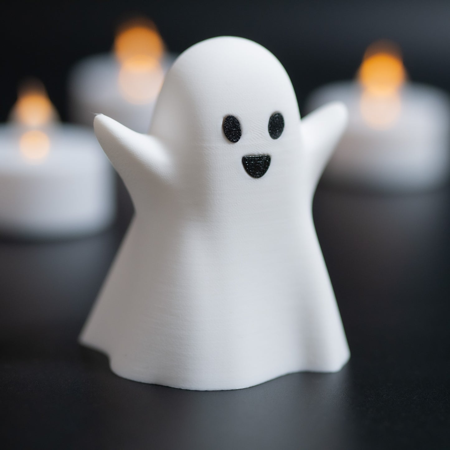 Spooky Cute Ghost – White Kawaii Style Ghost with Happy Face | Eco-Friendly Halloween Decoration