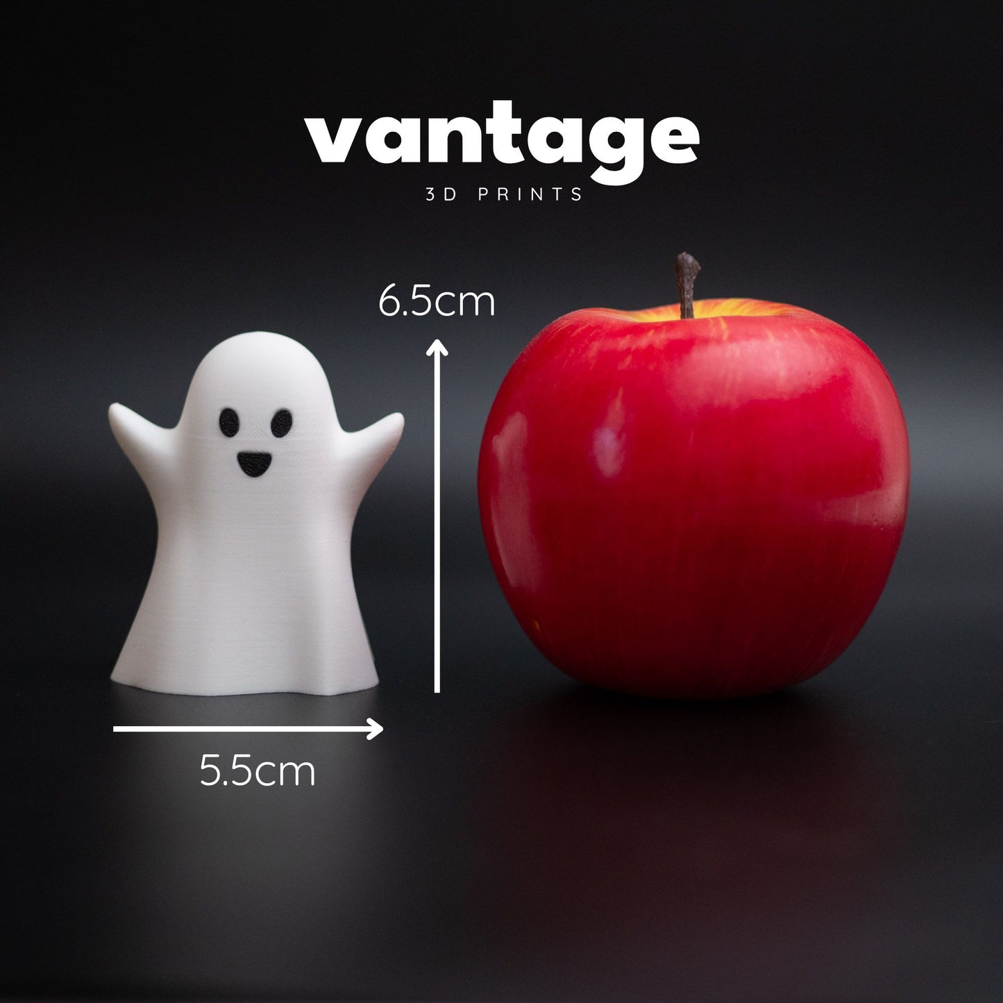 Spooky Cute Ghost – White Kawaii Style Ghost with Happy Face | Eco-Friendly Halloween Decoration