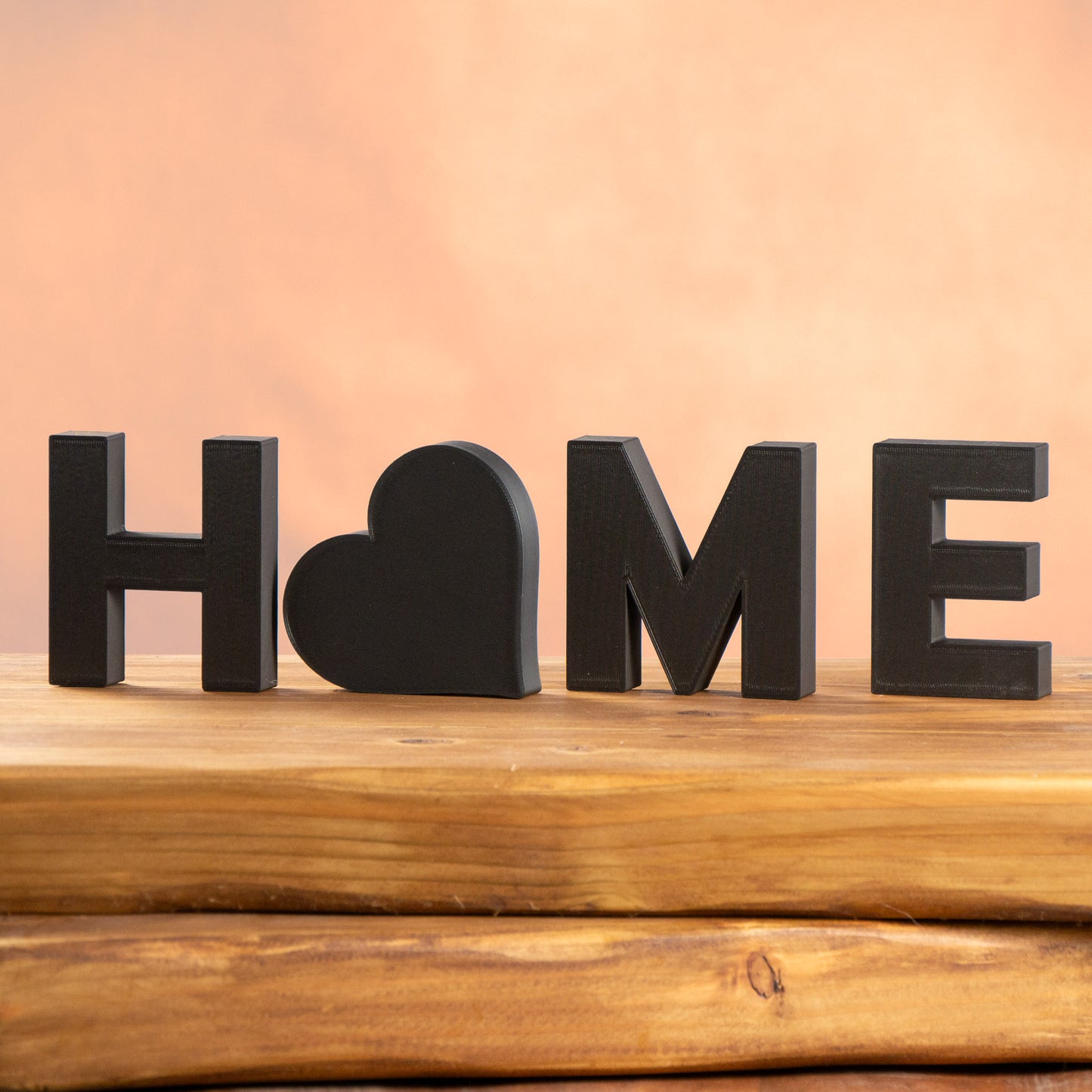 Home Decorative Letter Ornament With Love Heart - Black, White, Navy or Stone - Vantage 3D Prints