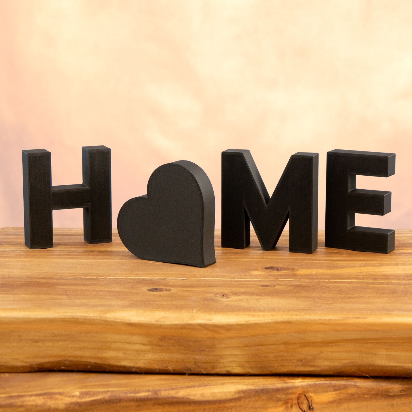 Home Decorative Letter Ornament With Love Heart - Black, White, Navy or Stone - Vantage 3D Prints