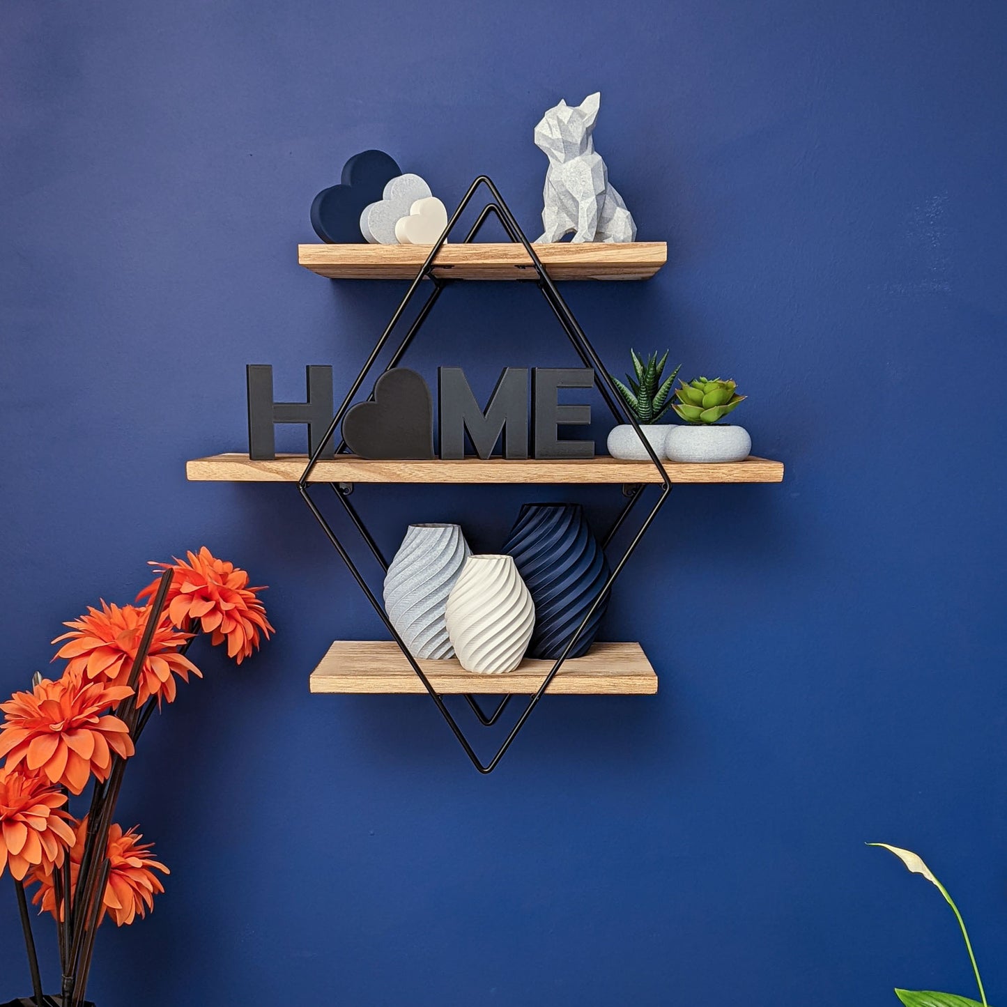 Home Decorative Letter Ornament With Love Heart - Black, White, Navy or Stone - Vantage 3D Prints