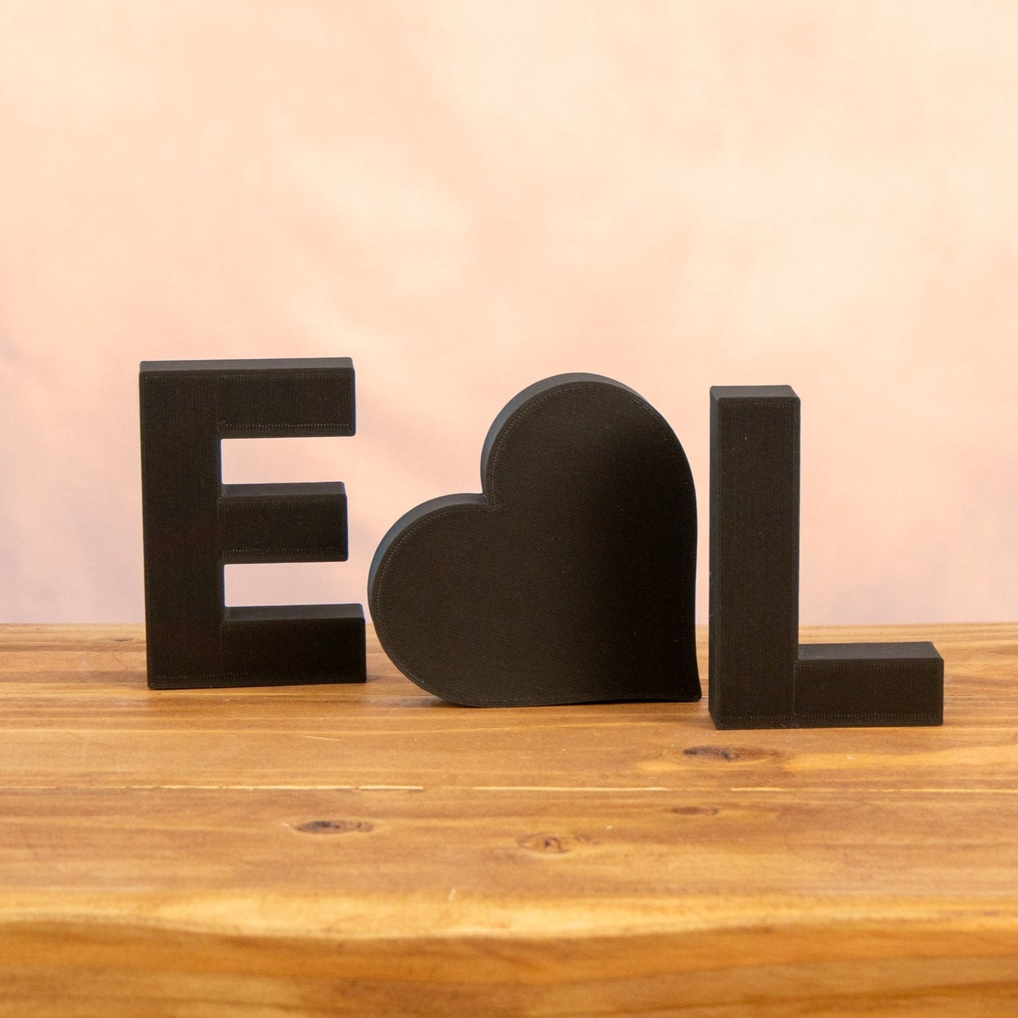 Personalised Decorative Letters Initials Ornament with Heart - Vantage 3D Prints