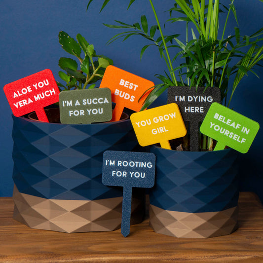 Plant Pot Signs - Funny Plant Markers - Planter Accessories - Plant Lover Gift - Vantage 3D Prints
