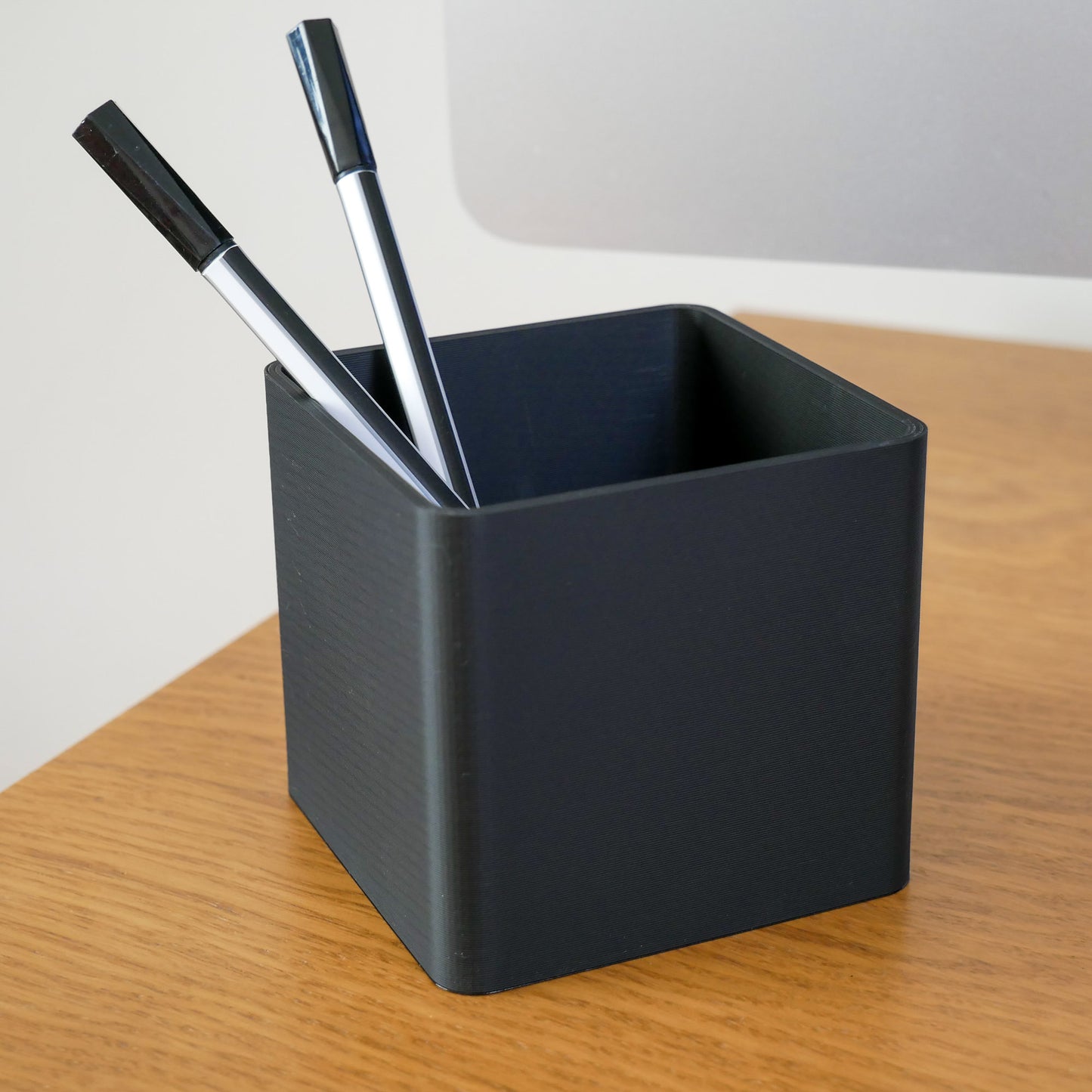 Black Desk Organiser Accessories - Stationary Storage Set - Pen Pot, Sticky Note Tray, Pen Tray - Vantage 3D Prints