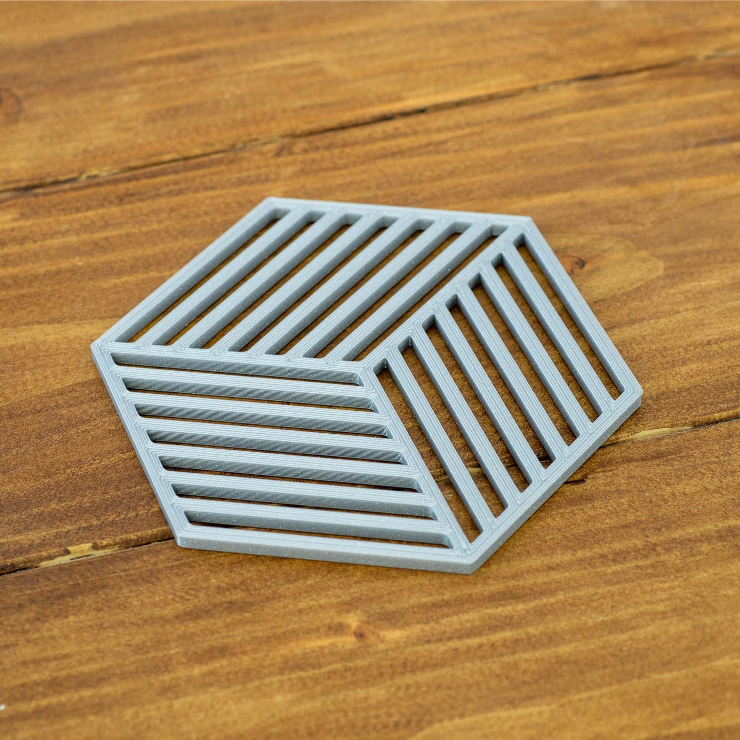 Silver Coloured - Geometric Cube Coasters - 4 or 8 Pack