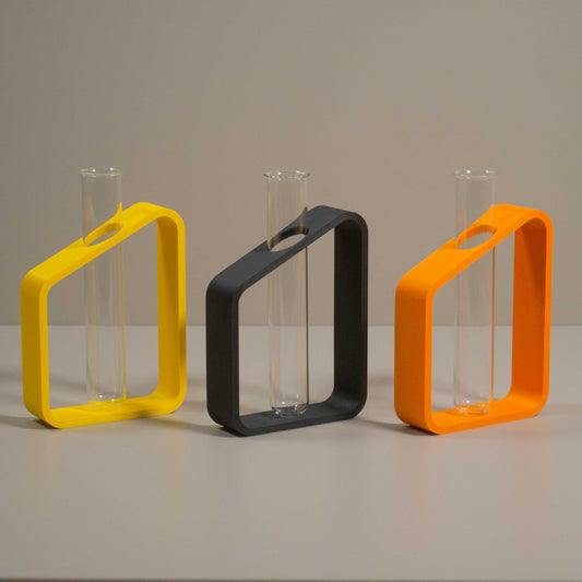 Modern Test Tube Bud Vase – Bold Colour Propagation Station – Minimalist Single Stem Display