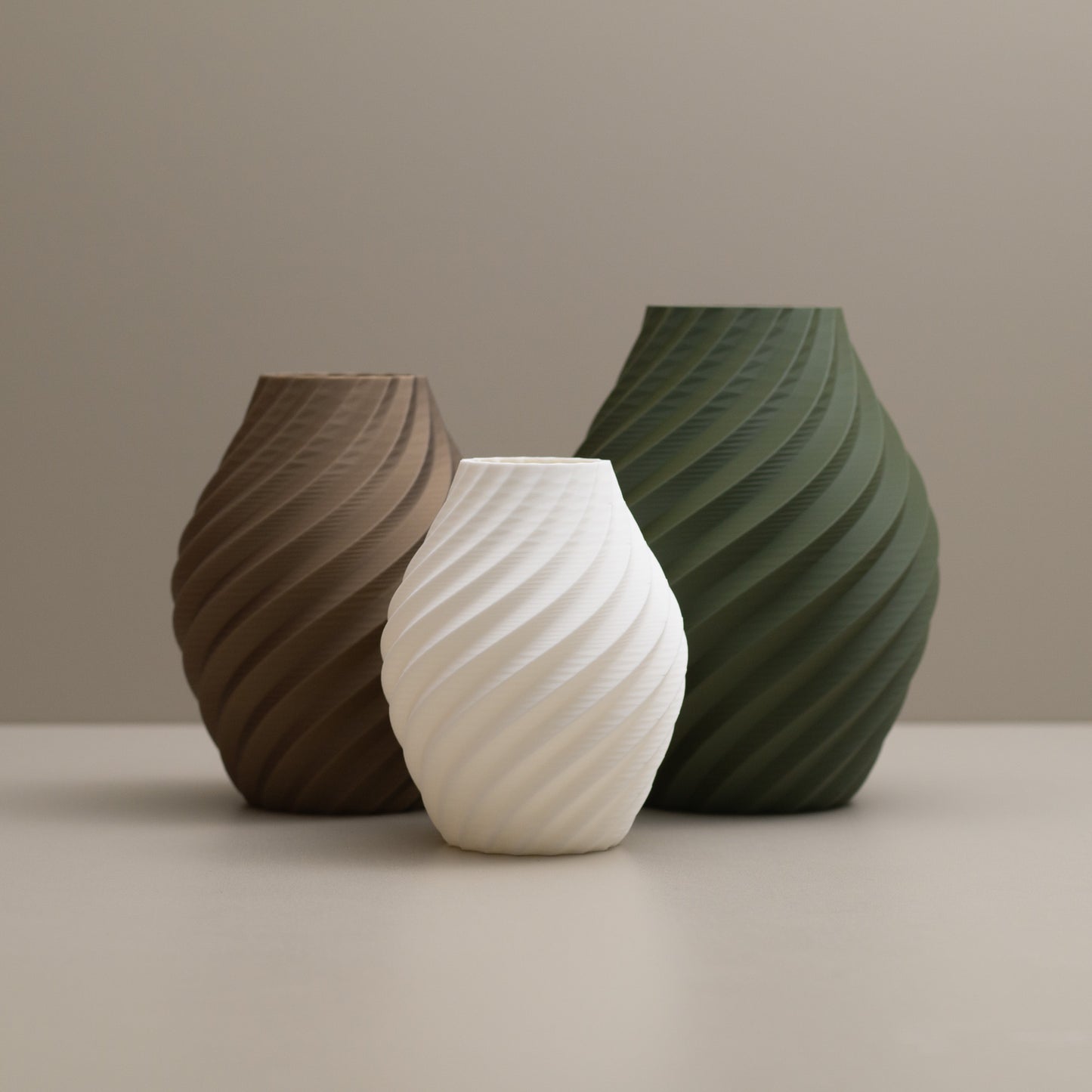 Olive Green, Gold and White Swirl Decorative Ornament
