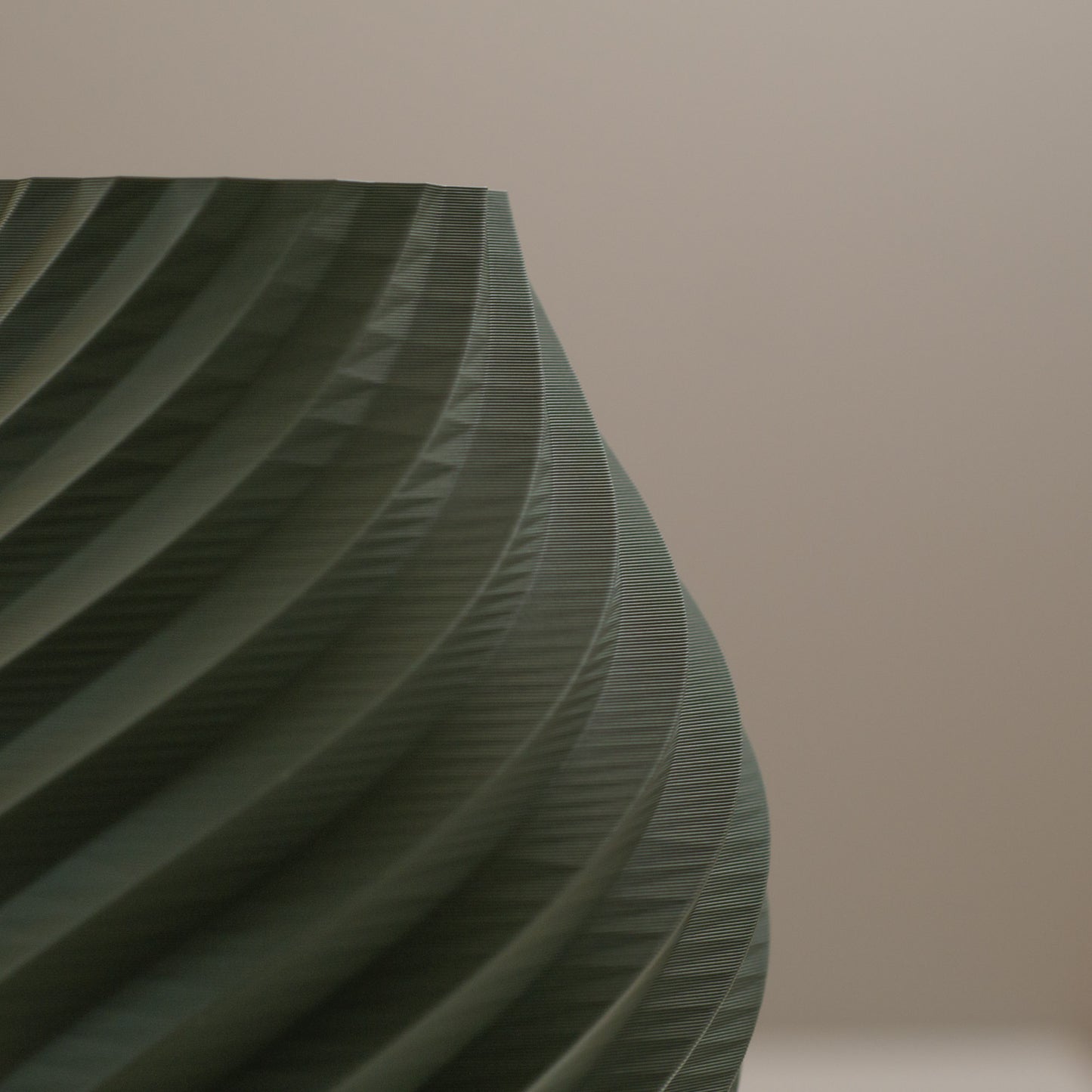 Olive Green Vase - Swirl Effect - Decorative 3D Print Ornament