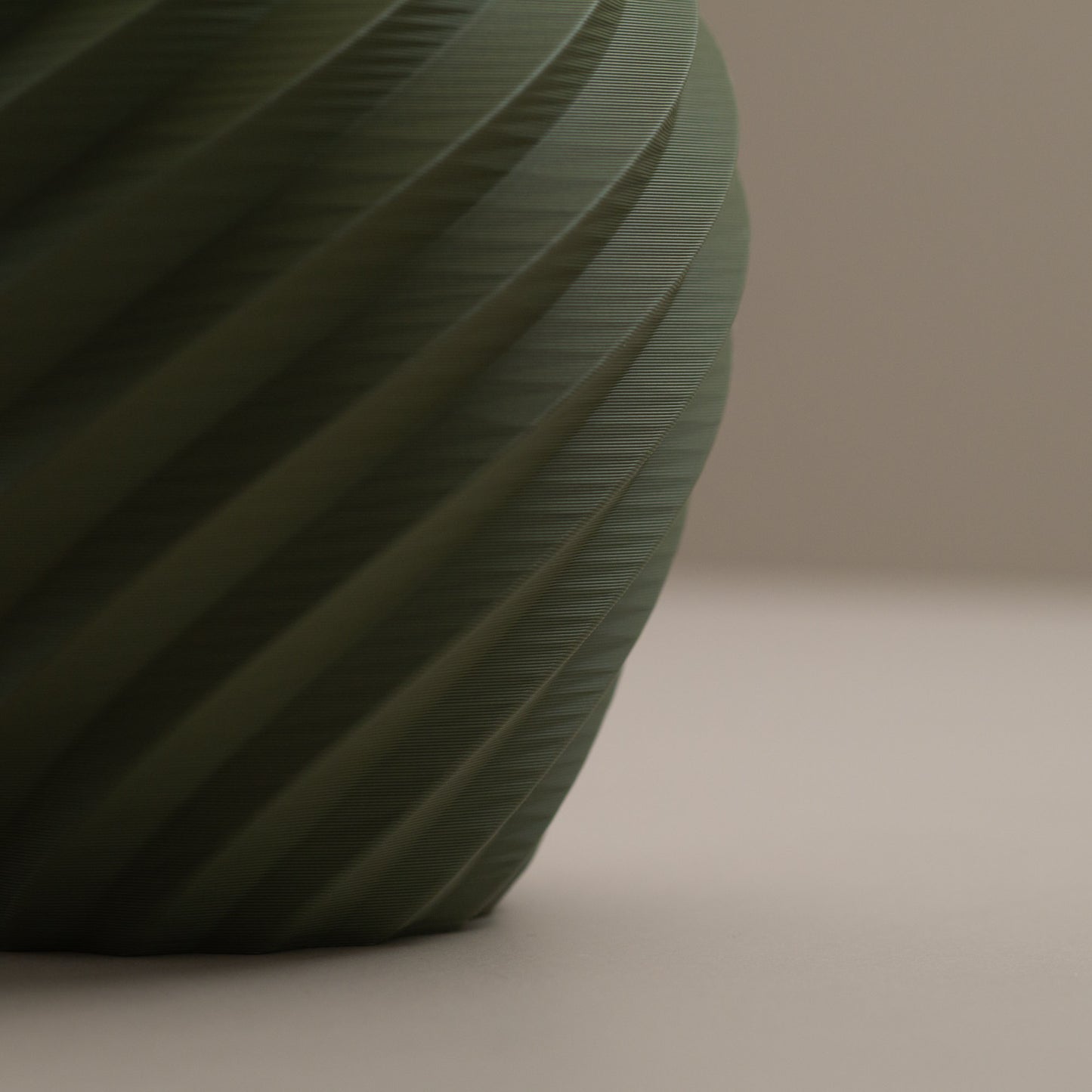 Olive Green Vase - Swirl Effect - Decorative 3D Print Ornament