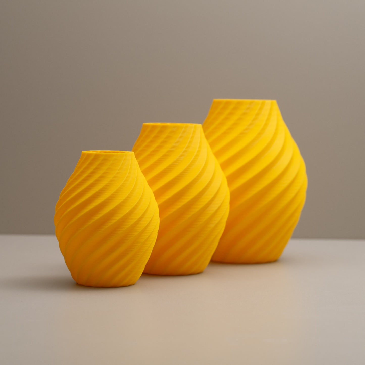 Yellow Vase - Swirl Effect - Decorative 3D Print Ornament