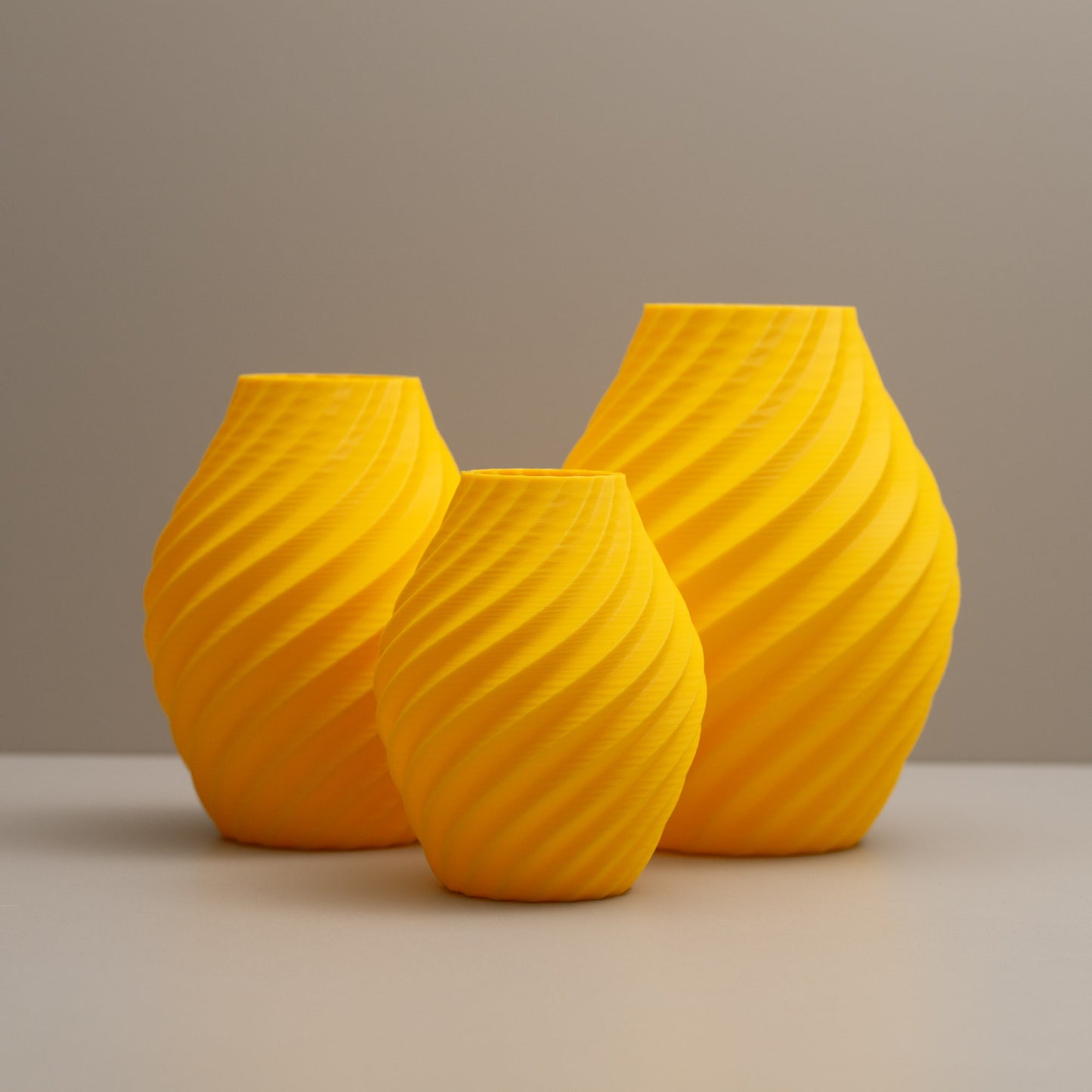 Yellow Vase - Swirl Effect - Decorative 3D Print Ornament