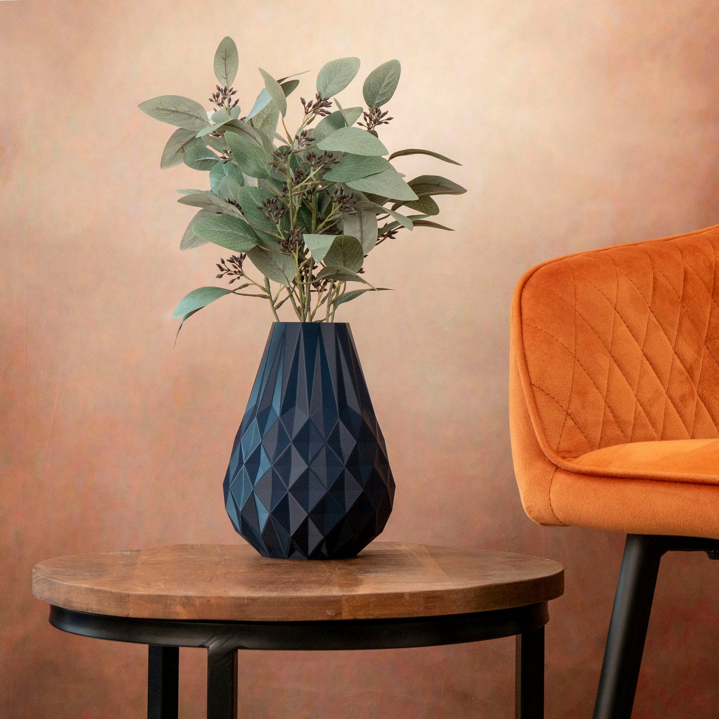 Diamond Decorative Vase Ornament - Navy Blue - Vantage 3D Prints