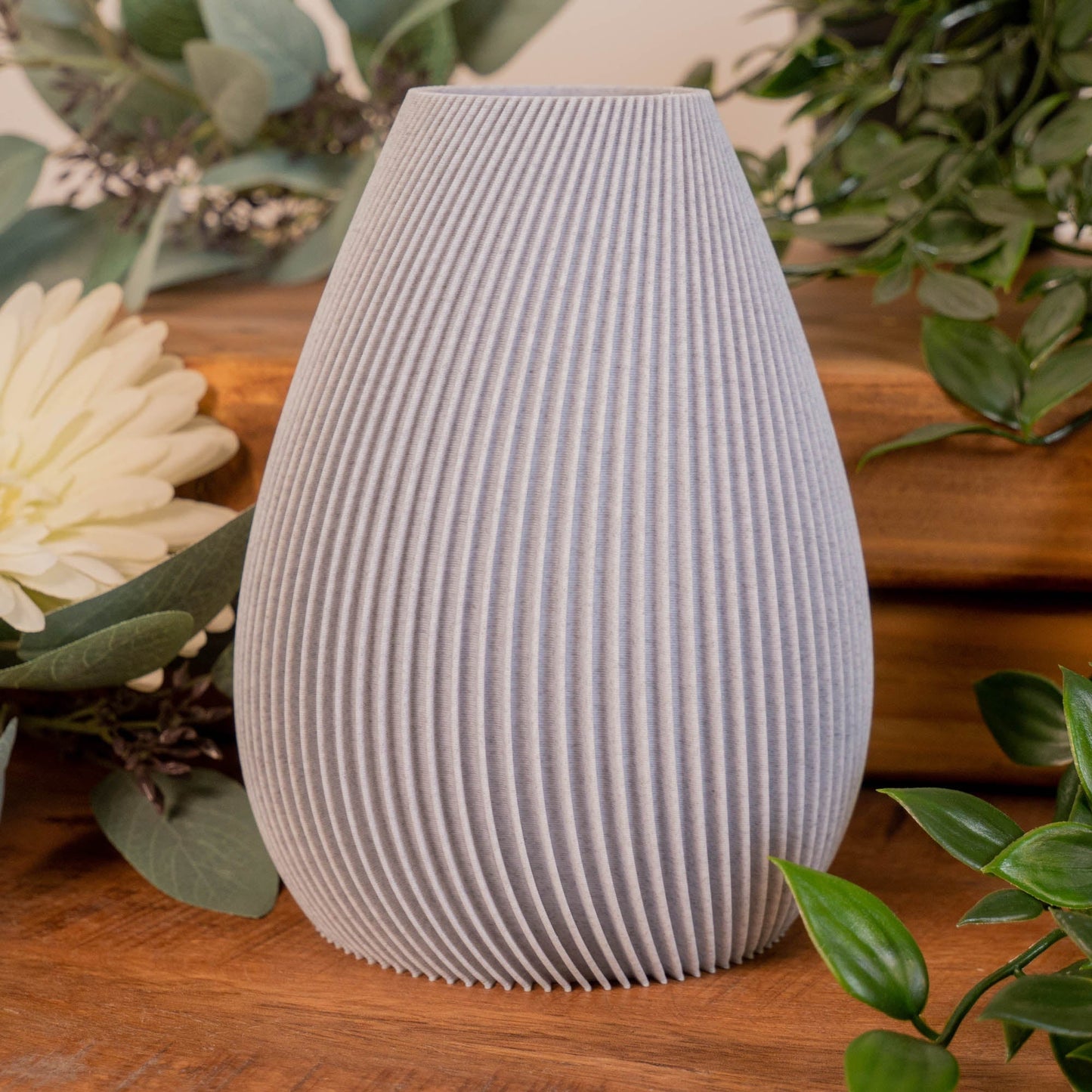 Ribbed Vase - Orange (For artificial or dried flowers only) - Vantage 3D Prints