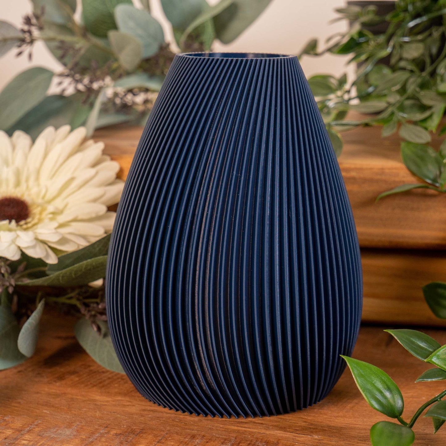 Ribbed Vase - Orange (For artificial or dried flowers only) - Vantage 3D Prints