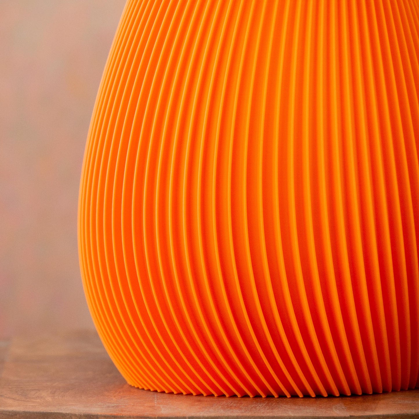 Ribbed Vase - Orange (For artificial or dried flowers only) - Vantage 3D Prints