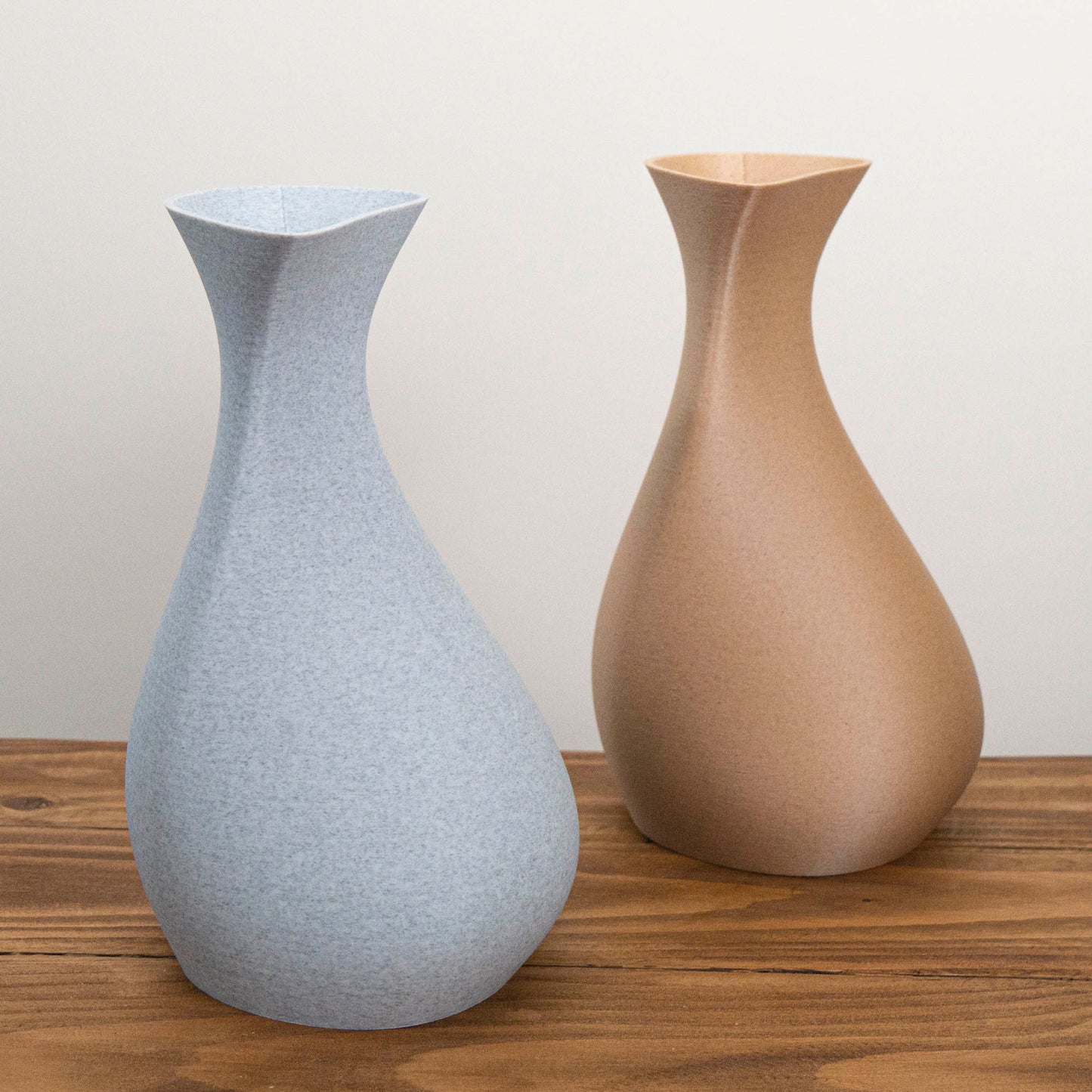 Asymmetric Vase for Artificial Flowers - Stone Effect Grey - Lightweight eco friendly thermoplastic ornament - Home Decor - Vantage 3D Prints