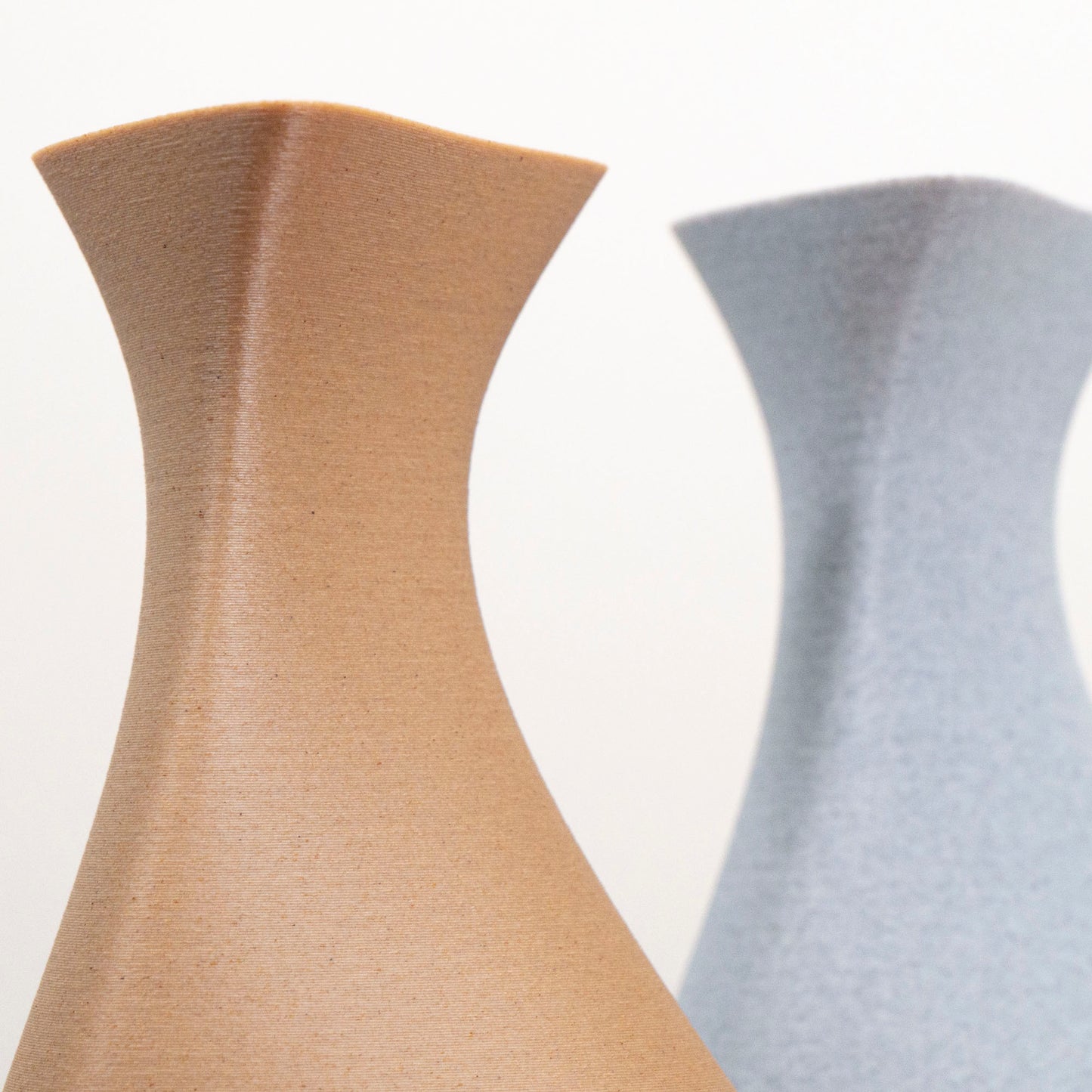 Asymmetric Vase for Artificial Flowers - Wood Effect Brown - Lightweight eco friendly thermoplastic ornament - Home Decor - Vantage 3D Prints