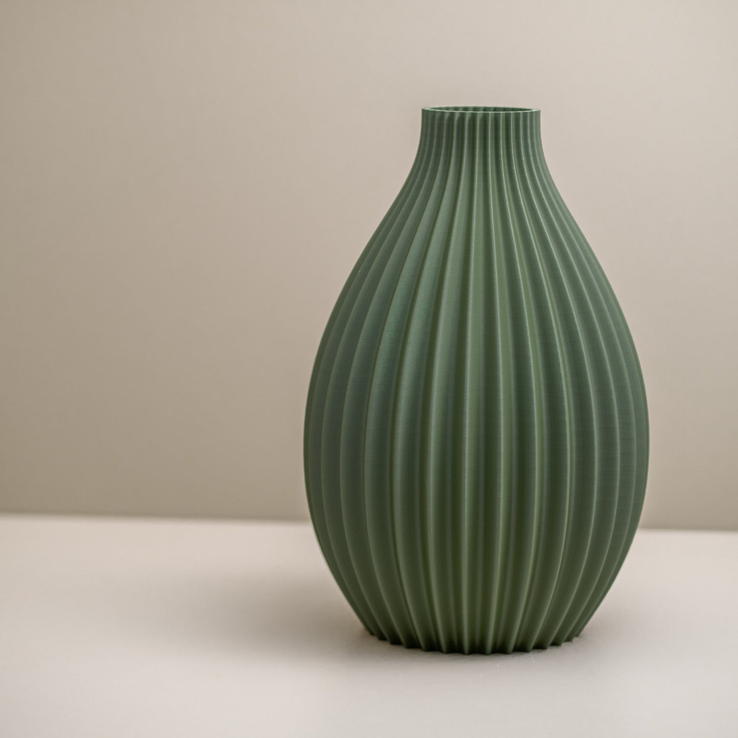 Green Vase Pear Shaped - Olive Green - Lightweight vase for artificial or dried flowers