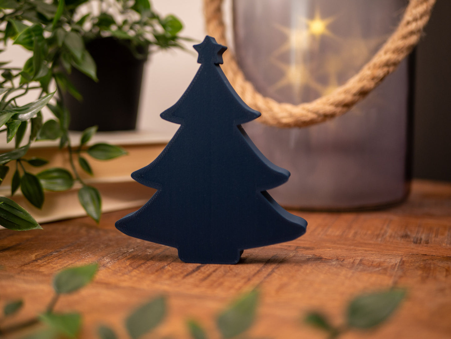 Freestanding Christmas Tree Ornaments- For Shelf or Tabletop - Navy Blue and Gold, Sage Green & Silver - Vantage 3D Prints