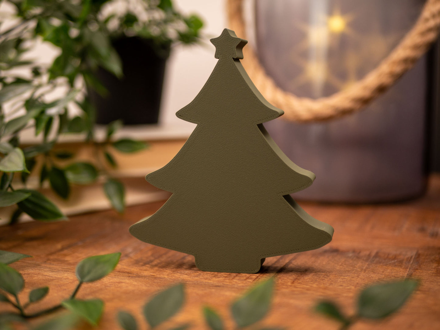 Freestanding Christmas Tree Ornaments- For Shelf or Tabletop - Navy Blue and Gold, Sage Green & Silver - Vantage 3D Prints