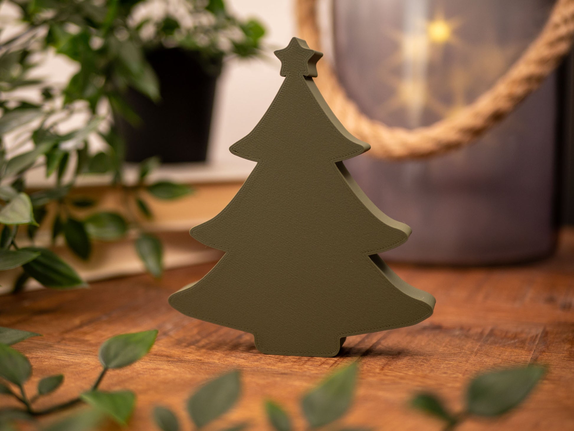 Freestanding Christmas Tree Ornaments- For Shelf or Tabletop - Navy Blue and Gold, Sage Green & Silver - Vantage 3D Prints