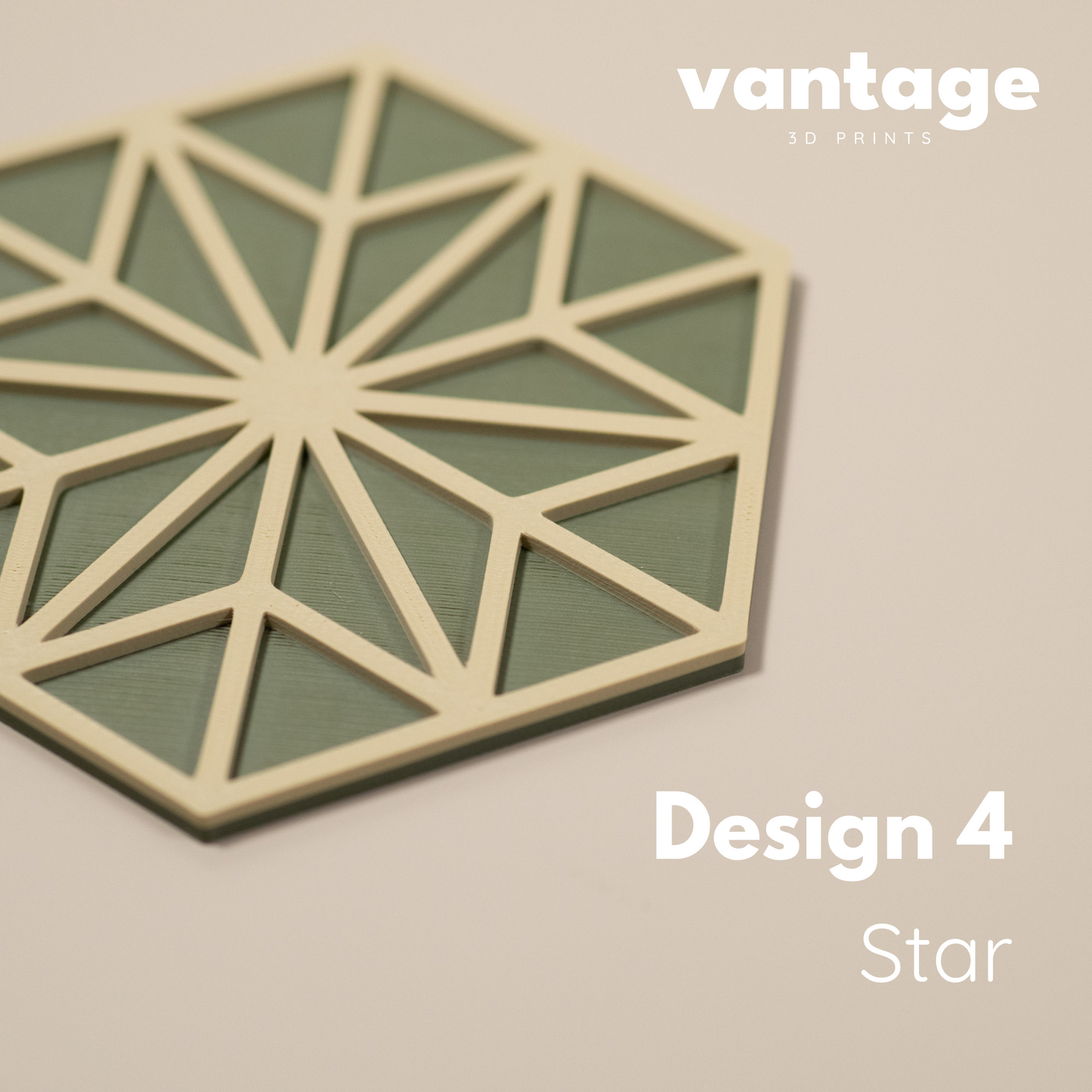 Olive Green Hexagonal Coasters - 4 or 8 pack