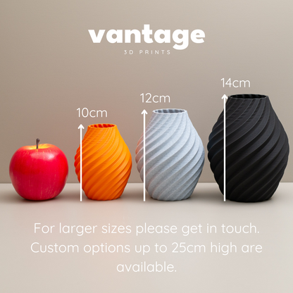 Black, Stone Effect Grey and Orange Swirl Decorative Ornament
