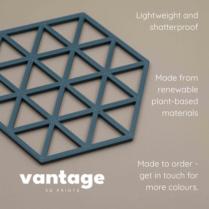 Geometric Cube Coasters - Kingfisher (Teal) Blue - 4 or 8 Pack