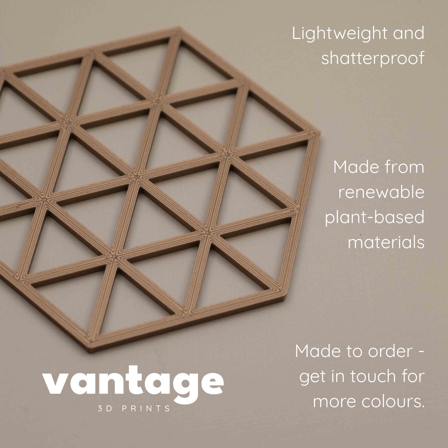 Geometric Cube Coasters - Gold - 4 or 8 Pack