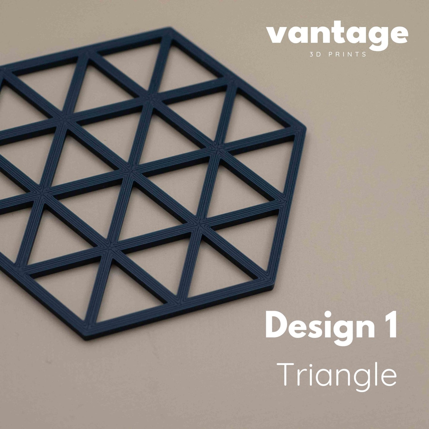 Geometric Cube Coasters - Navy Blue - 4 or 8 Pack