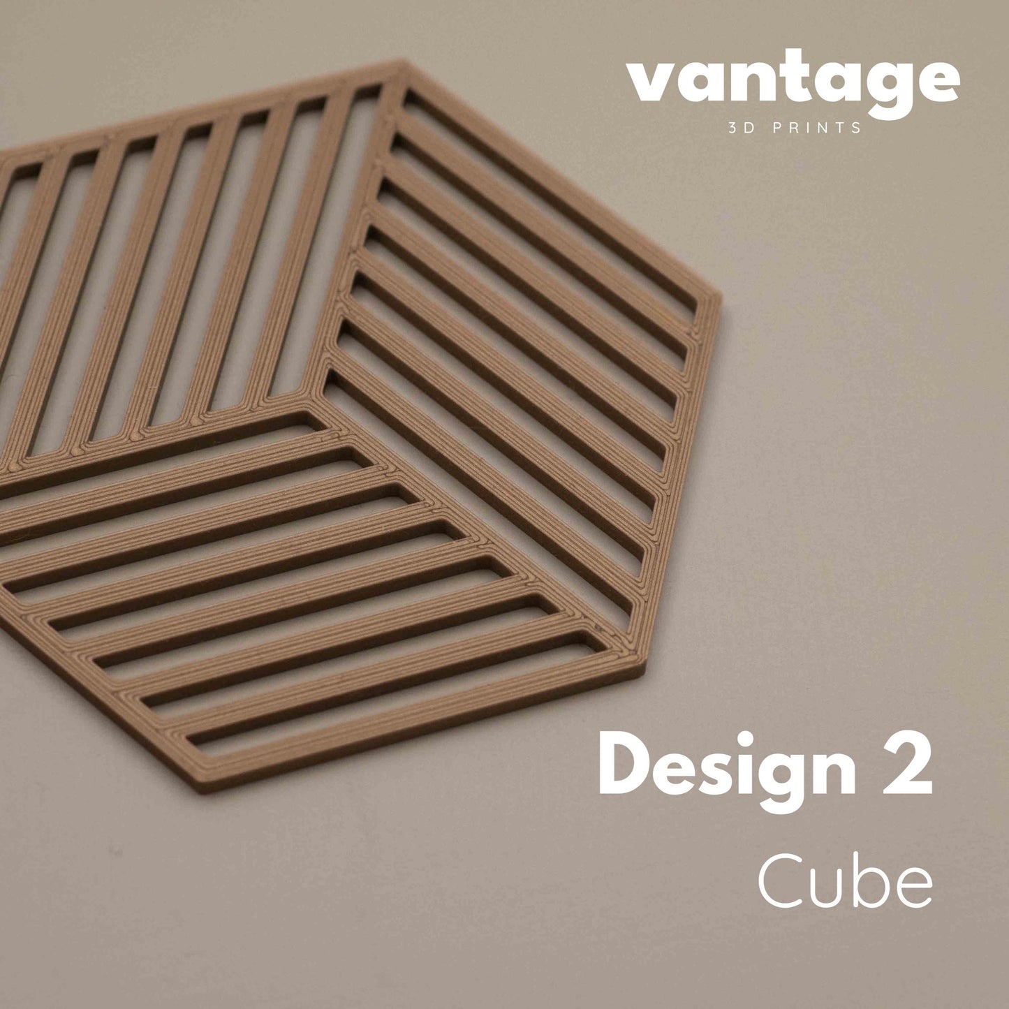 Geometric Cube Coasters - Gold - 4 or 8 Pack