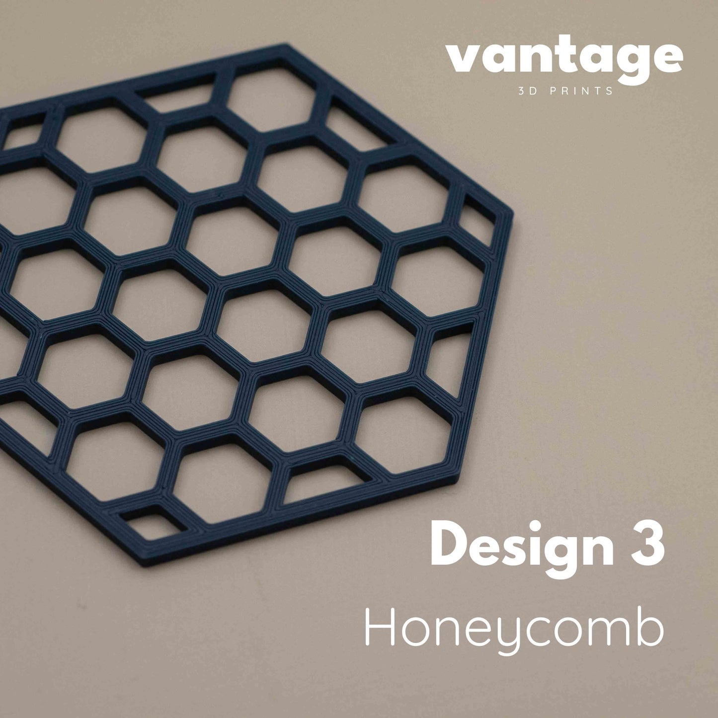 Geometric Cube Coasters - Navy Blue - 4 or 8 Pack