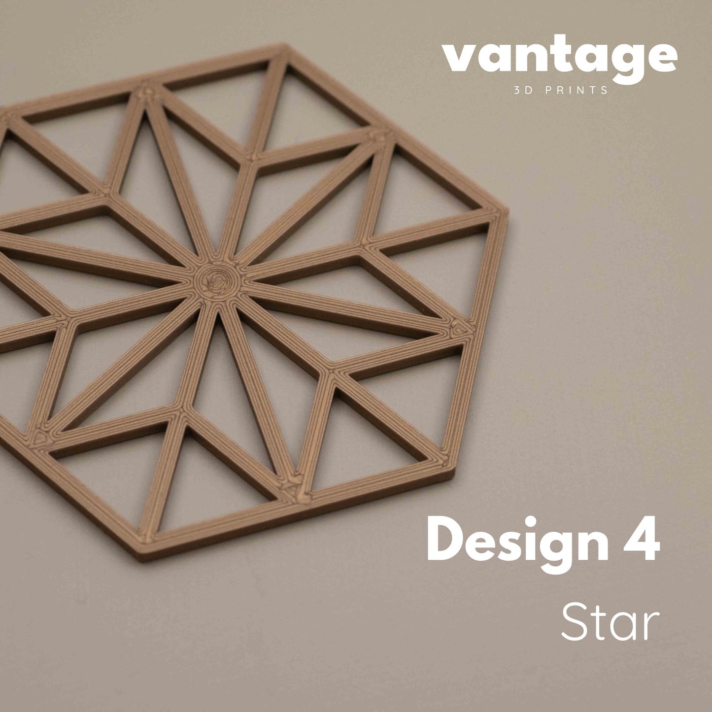Geometric Cube Coasters - Gold - 4 or 8 Pack