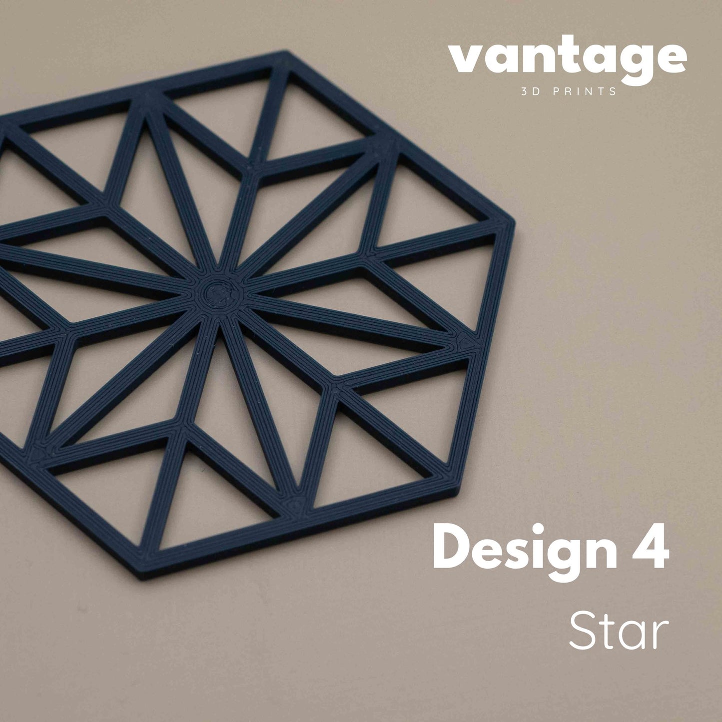 Geometric Cube Coasters - Navy Blue - 4 or 8 Pack