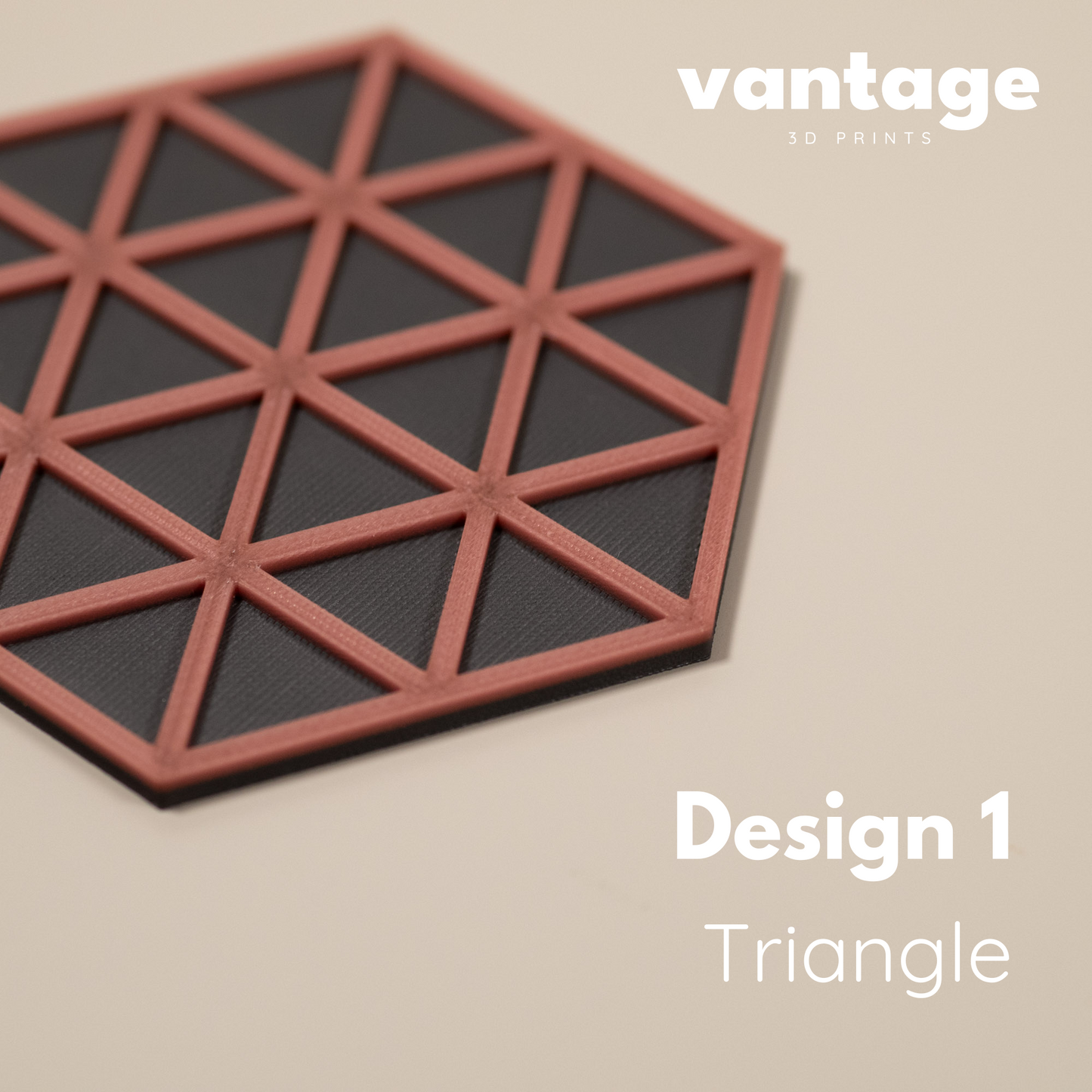 Copper Hexagonal Coasters - 4 or 8 pack - Copper/ Gunmetal Grey