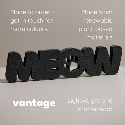 Cat Lover Ornament Meow - Freestanding Word Home Decor