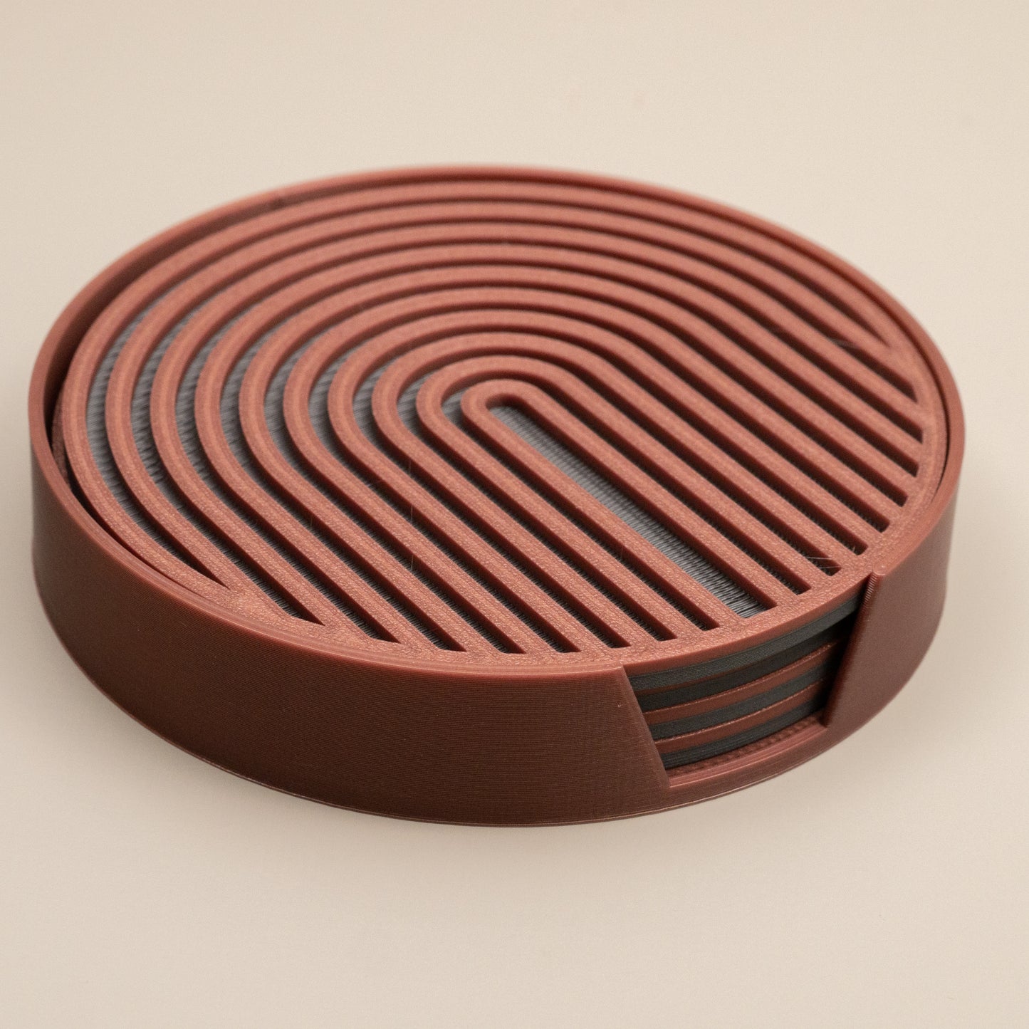 Circular Arch Coasters - 4 or 8 pack - Copper/ Gunmetal Grey