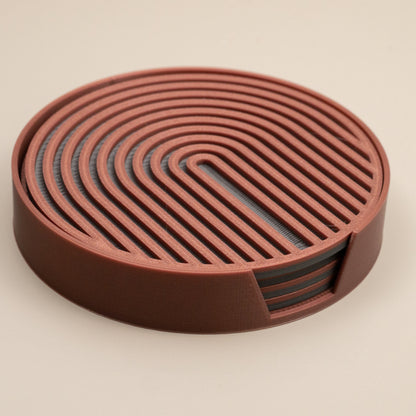 Circular Arch Coasters - 4 or 8 pack - Copper/ Gunmetal Grey